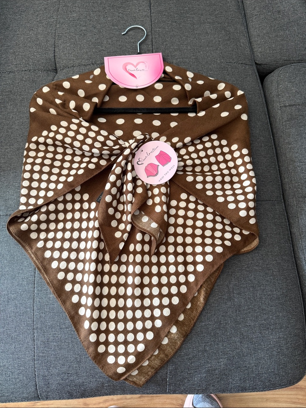 Brown Polka Dot Scarf- true love